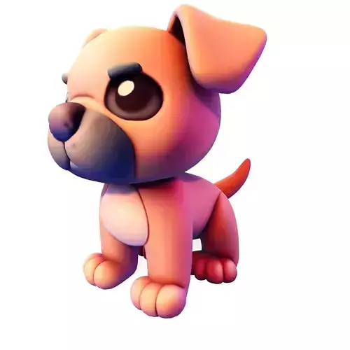 Adorable Puppy Dog Statue 3D Model