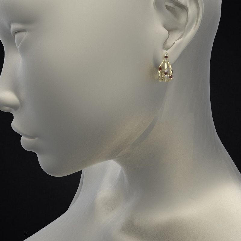 Earring Delicate Leaves - Jewelry 3D - BR-40 3D print model_21