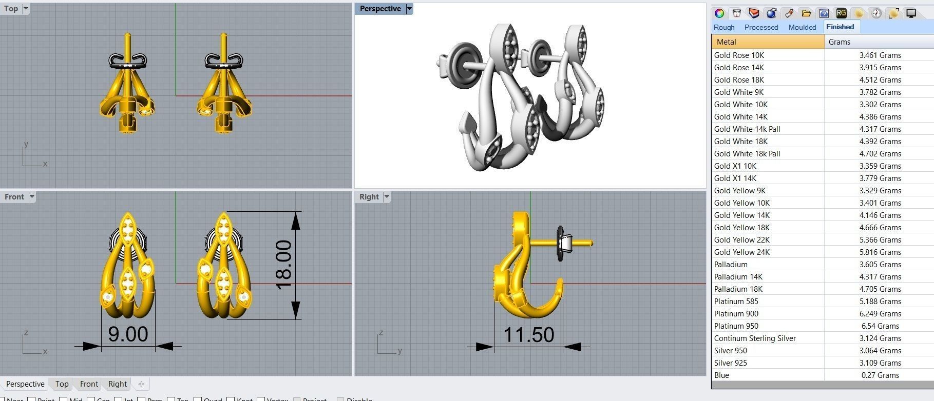 Earring Delicate Leaves - Jewelry 3D - BR-40 3D print model_1