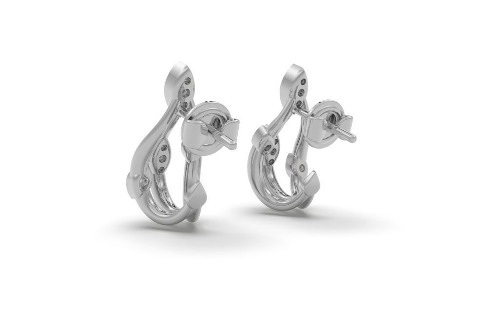 Earring Delicate Leaves - Jewelry 3D - BR-40 3D print model_5