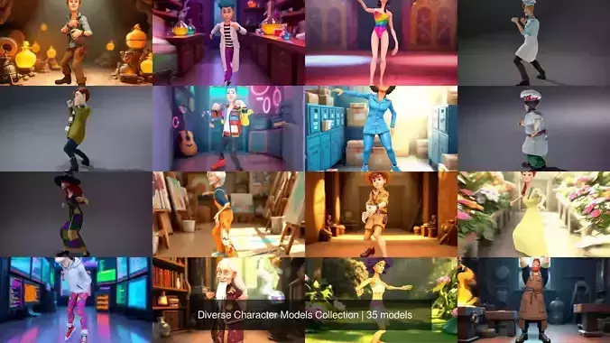 Diverse Character Models Collection
