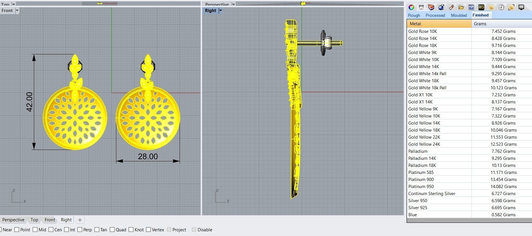 Earring Delicate Leaves - Jewelry 3D - BR-38 3D print model_14