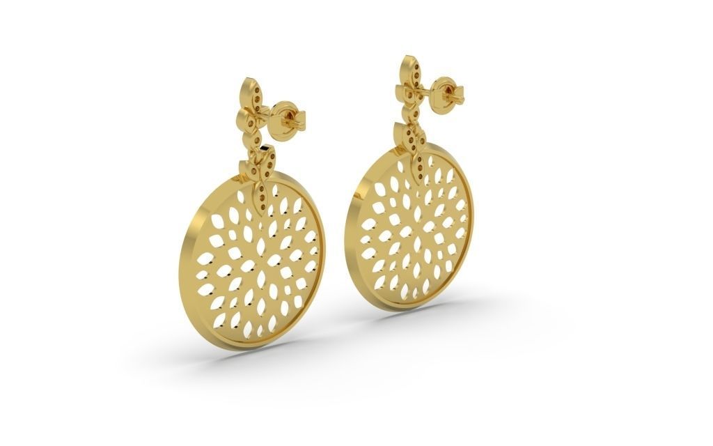 Earring Delicate Leaves - Jewelry 3D - BR-38 3D print model_4