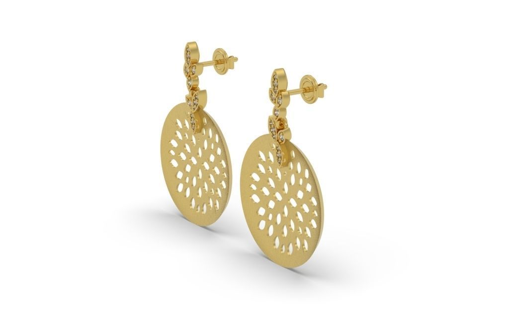 Earring Delicate Leaves - Jewelry 3D - BR-38 3D print model_3
