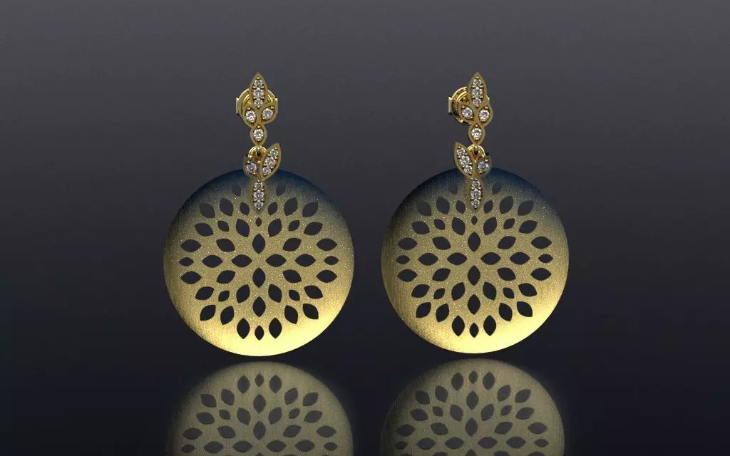 Earring Delicate Leaves - Jewelry 3D - BR-38 3D print model_0
