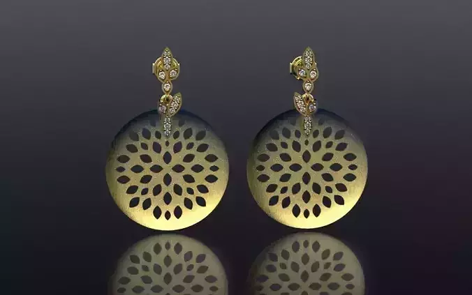 Earring Delicate Leaves - Jewelry 3D - BR-38 3D print model