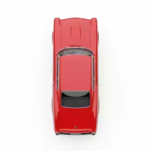 Classic Red 1950s and 60s Sports Coupe Low-poly 3D model 4