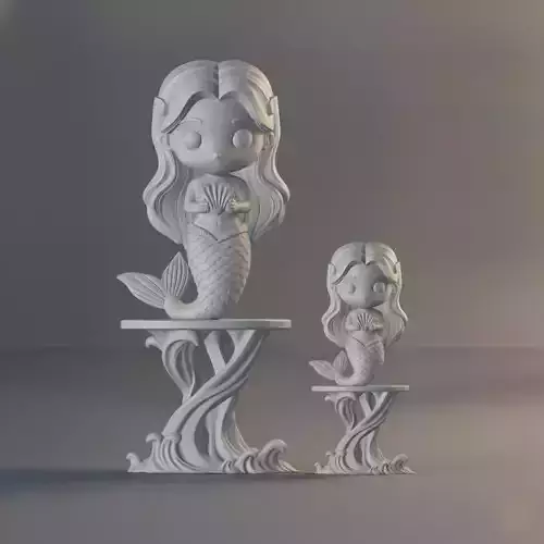 chibi mermaid statue