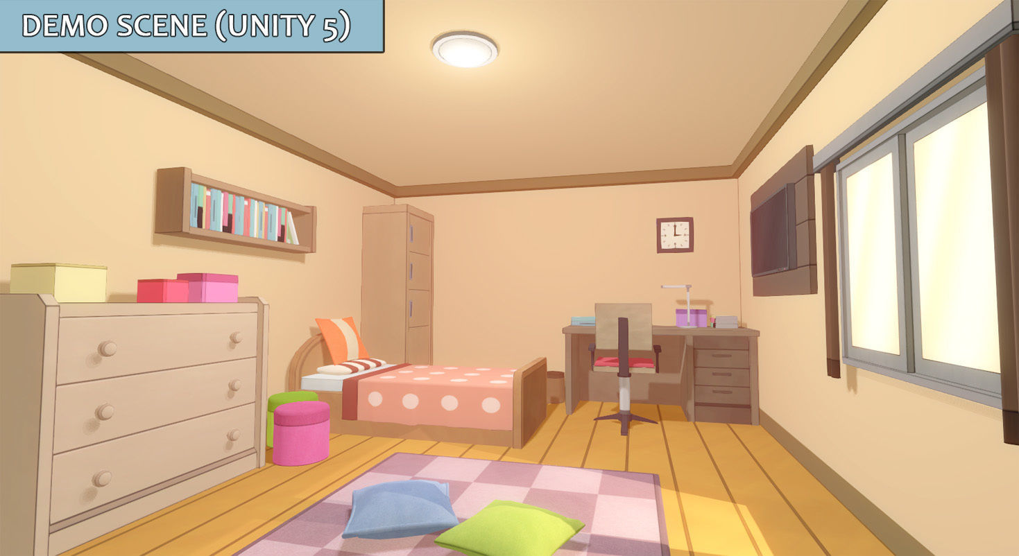 Anime Rooms - Game Props Low-poly 3D model_1