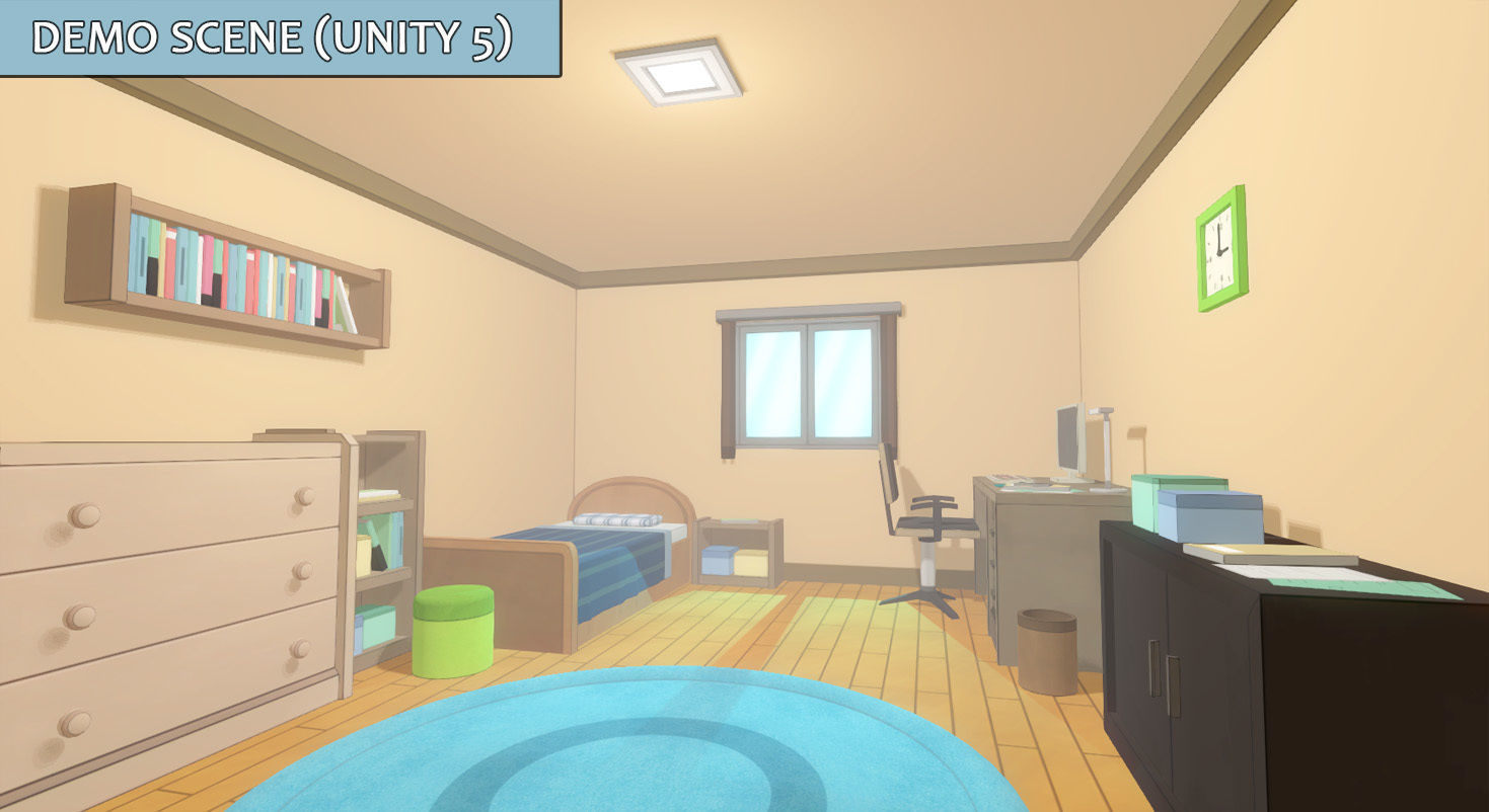 Anime Rooms - Game Props Low-poly 3D model_2