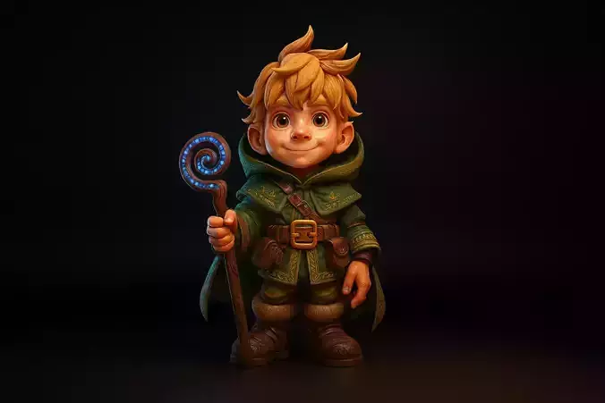 Christmas Mage Figurine Holiday Fantasy Miniature 