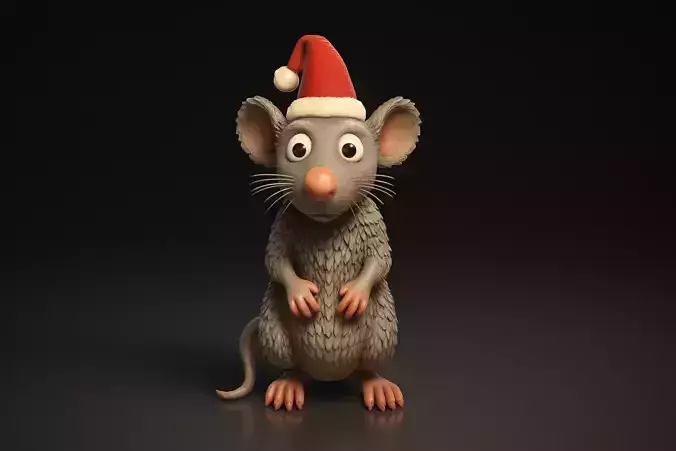 Christmas Mouse Festive Holiday Mouse Santa Hat Mouse 