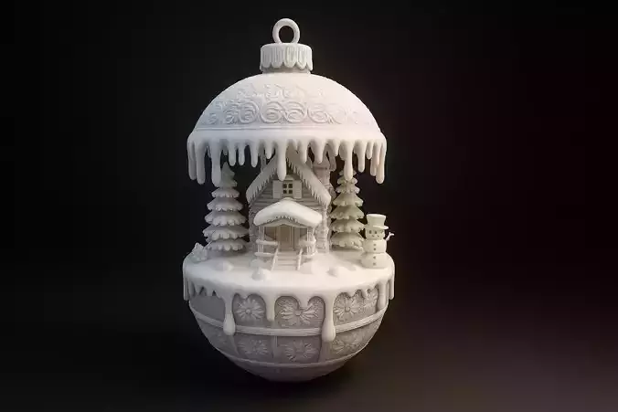 Charming Winter Cabin Christmas Ornament Snowy Holiday Village 