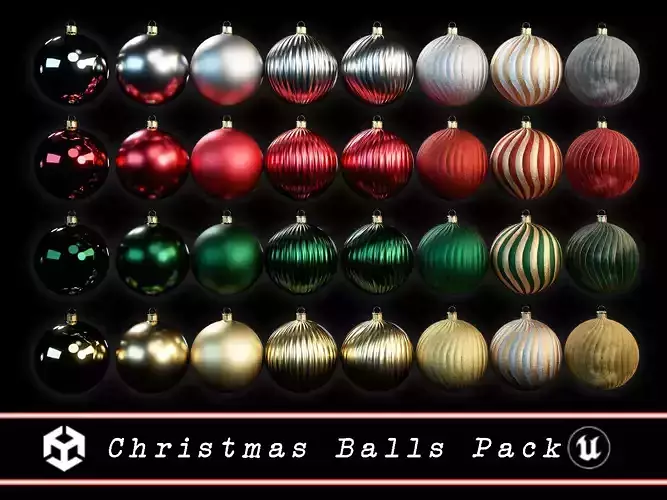 Christmas Balls Pack - 4 Colors 