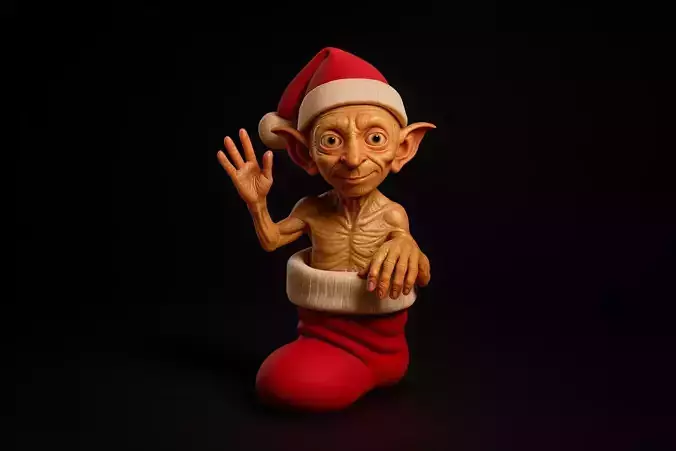 Alien Christmas Stocking Figurine Whimsical Holiday Character