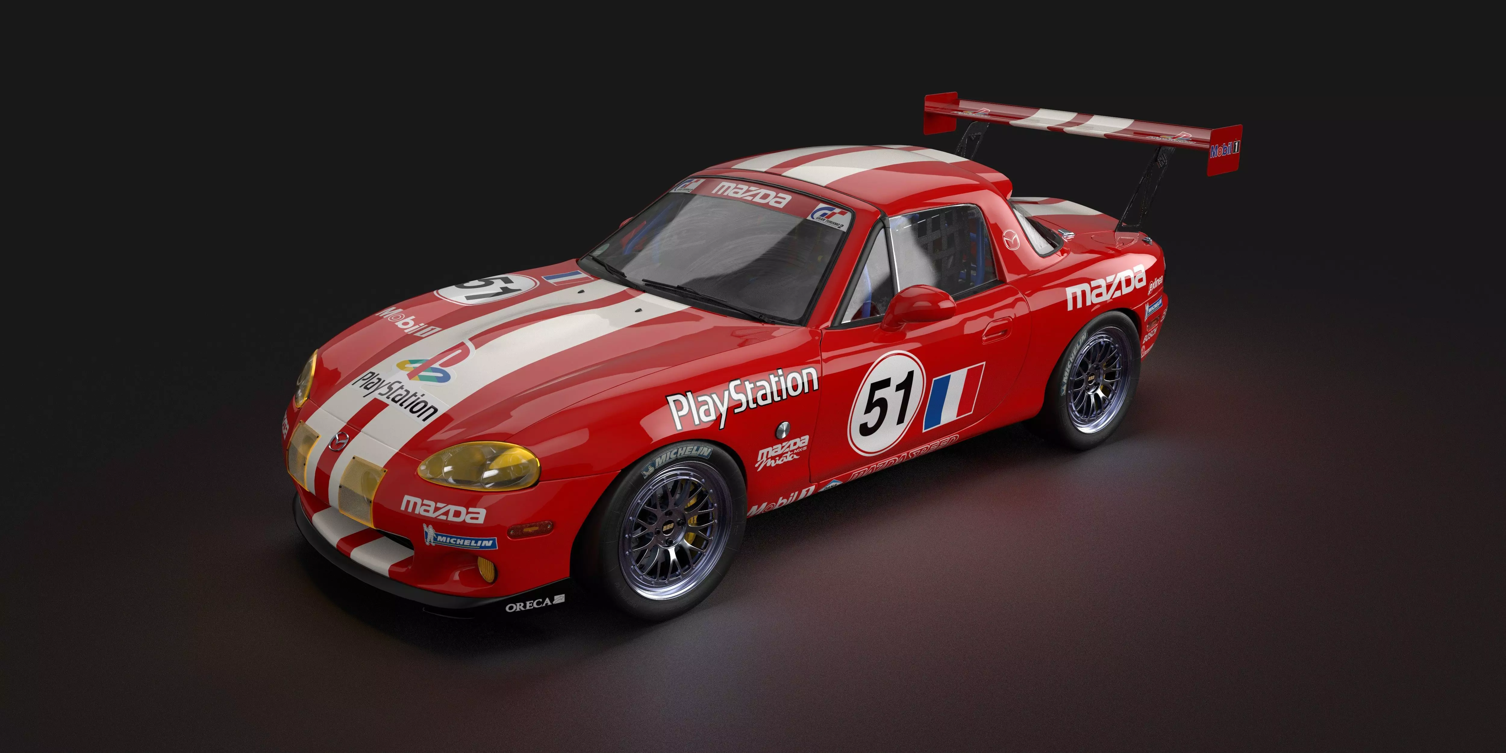 MX-5 NBFL Miata 2000 LeMans Livery Low-poly 3D model