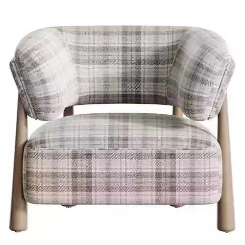 Dolores Stone Cream Fabric Occasional Chair 3D model 7