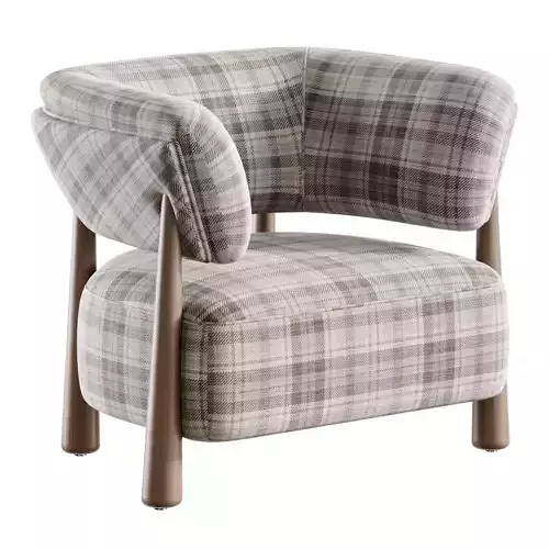 Dolores Stone Cream Fabric Occasional Chair 3D model 3