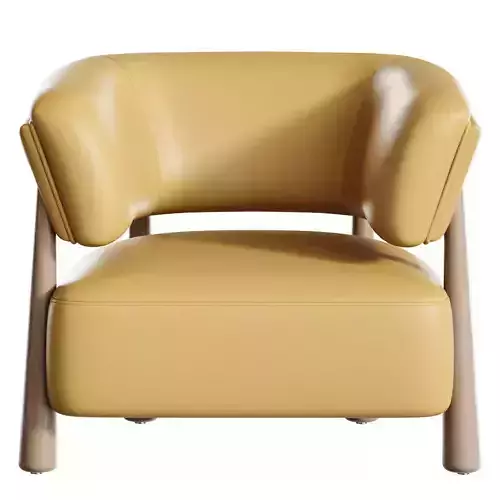 Dolores Stone Cream Fabric Occasional Chair 3D model 5