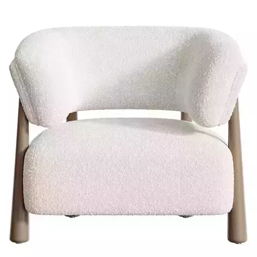 Dolores Stone Cream Fabric Occasional Chair 3D model 6