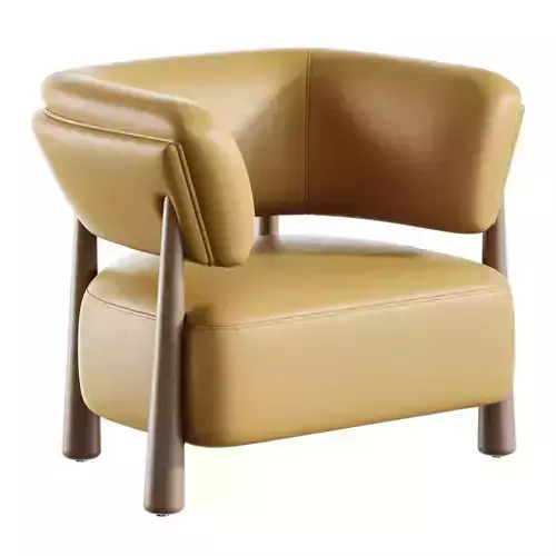 Dolores Stone Cream Fabric Occasional Chair 3D model 4