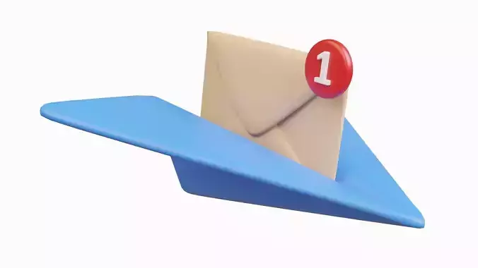 Paper Plane with Notification Mail