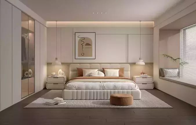 Modern Bedroom Scene 51