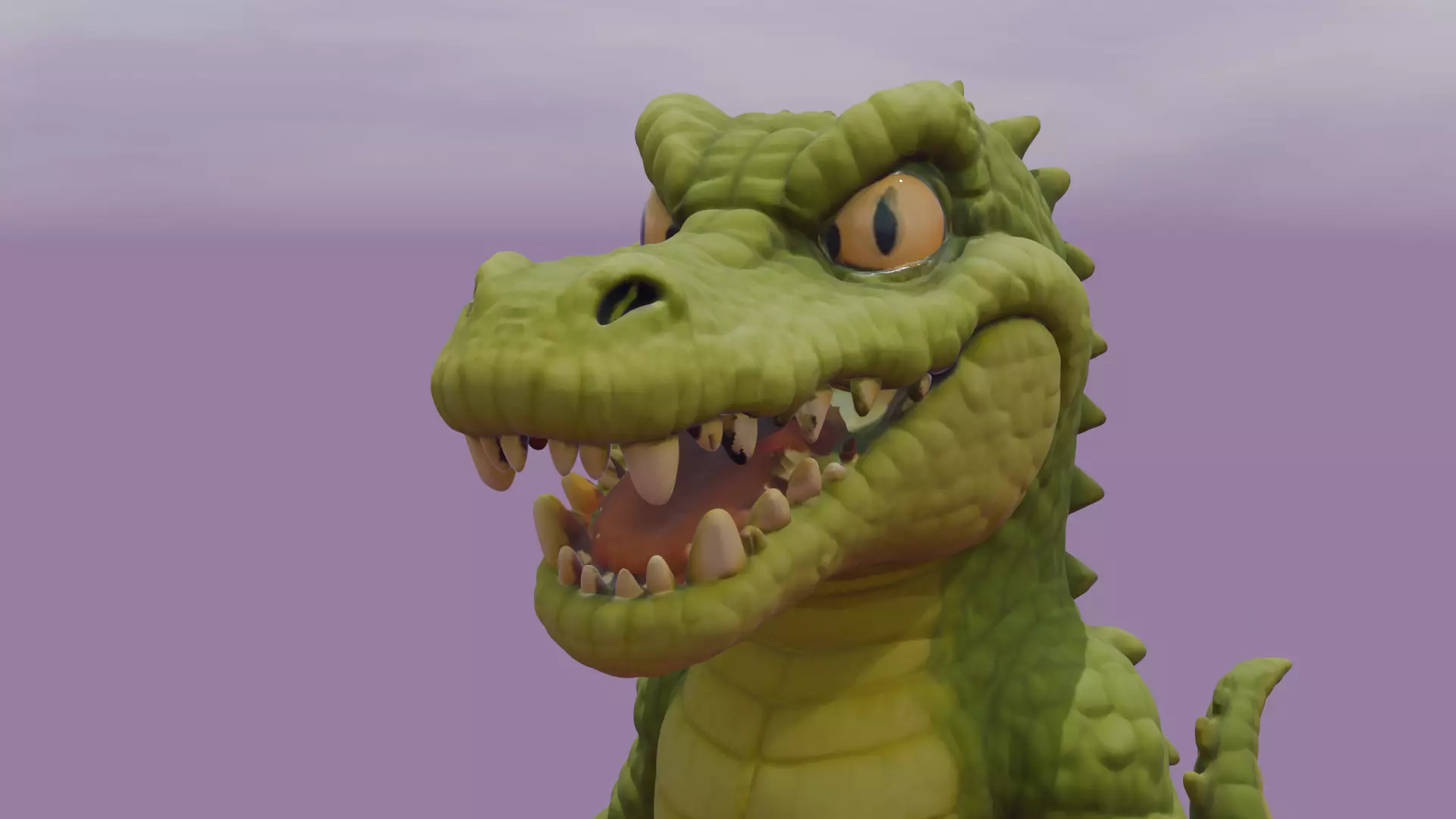 Cartoon Crocodile high poly 3d model high poly Low-poly 3D model