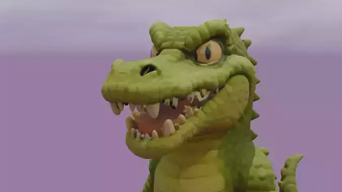 Cartoon Crocodile high poly 3d model high poly 