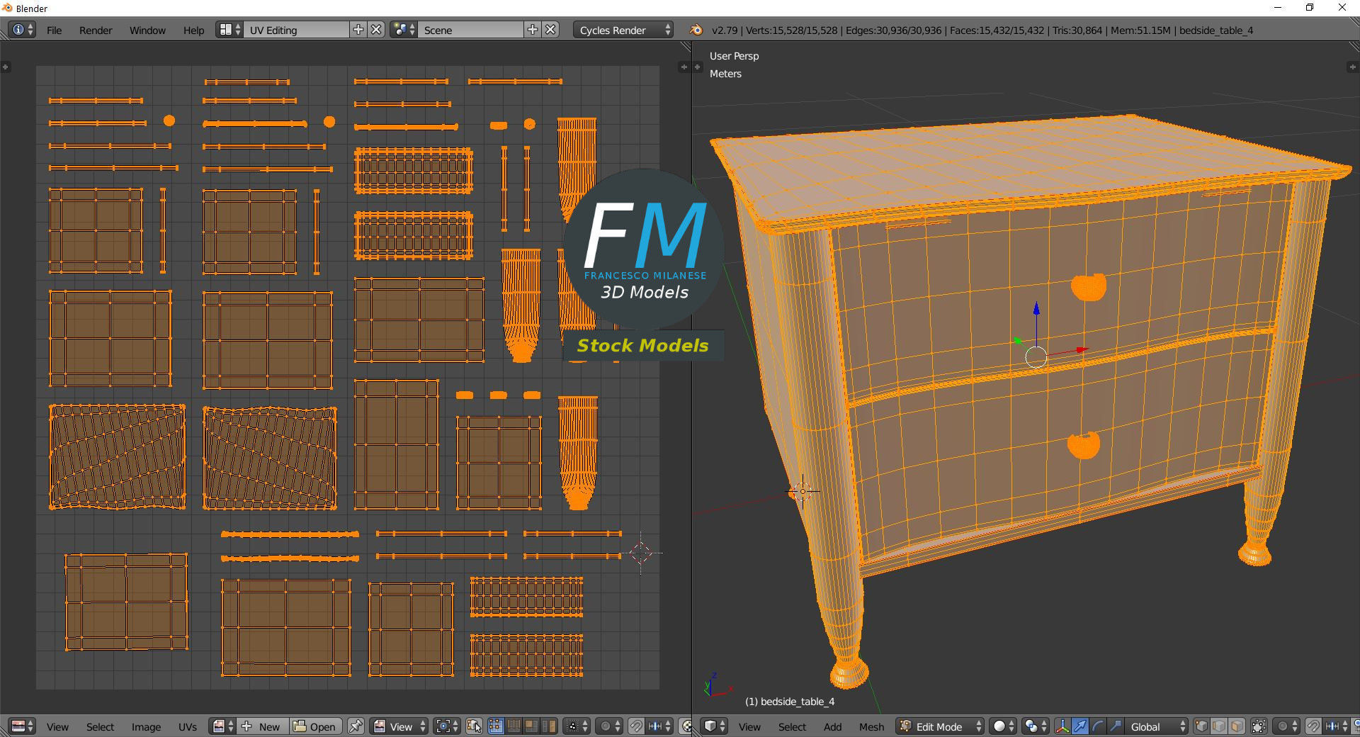 Bedside table 4 3D model_10