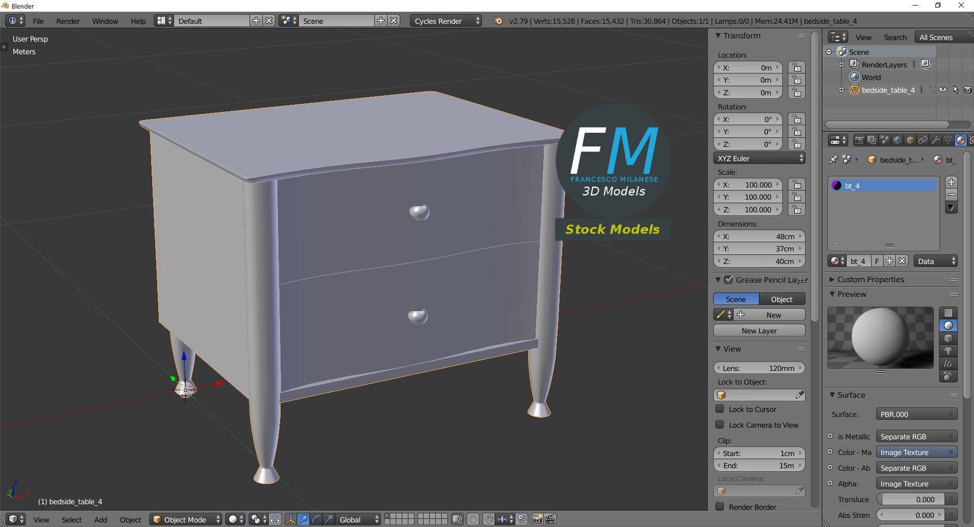 Bedside table 4 3D model_9