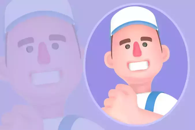 Stylized 3D Male Mechanic Character - Injured Cartoon Worker