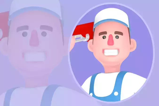 Stylized 3D Male Mechanic Character - Confident Cartoon Worker