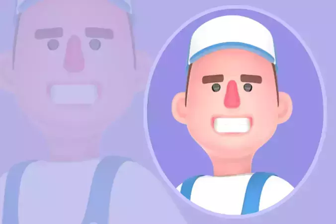 Stylized 3D Male Mechanic Character - Worker Holding Wrench