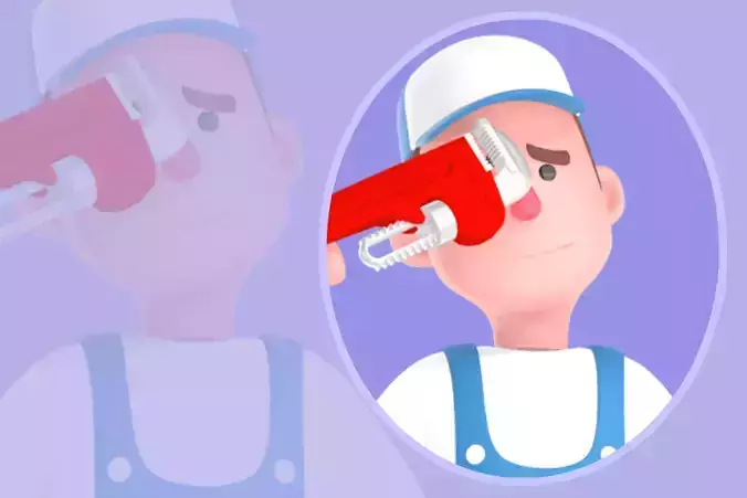 Stylized 3D Male Mechanic Character - Cartoon Worker with Wrench