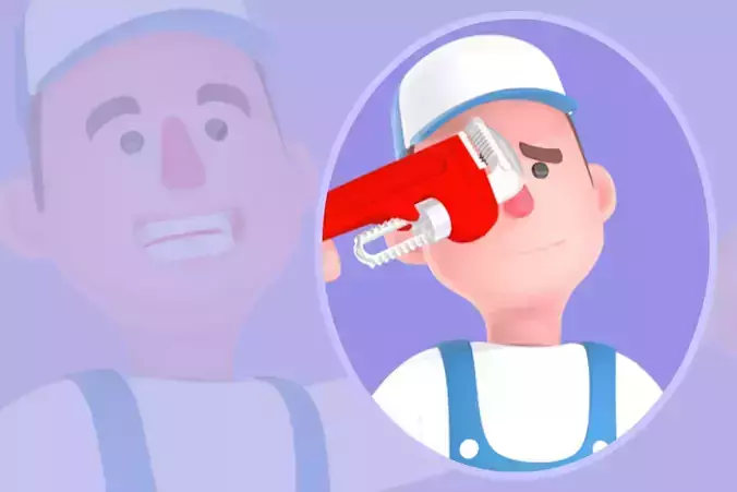 Stylized 3D Male Mechanic Character - Angry Cartoon Worker