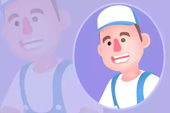 Stylized 3D Male Mechanic Character - Friendly Cartoon Worker