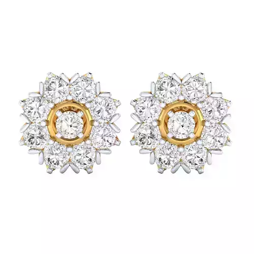 Diamond Studs Earrings Render 3dm STL SLC JCD OBJ FBX Details