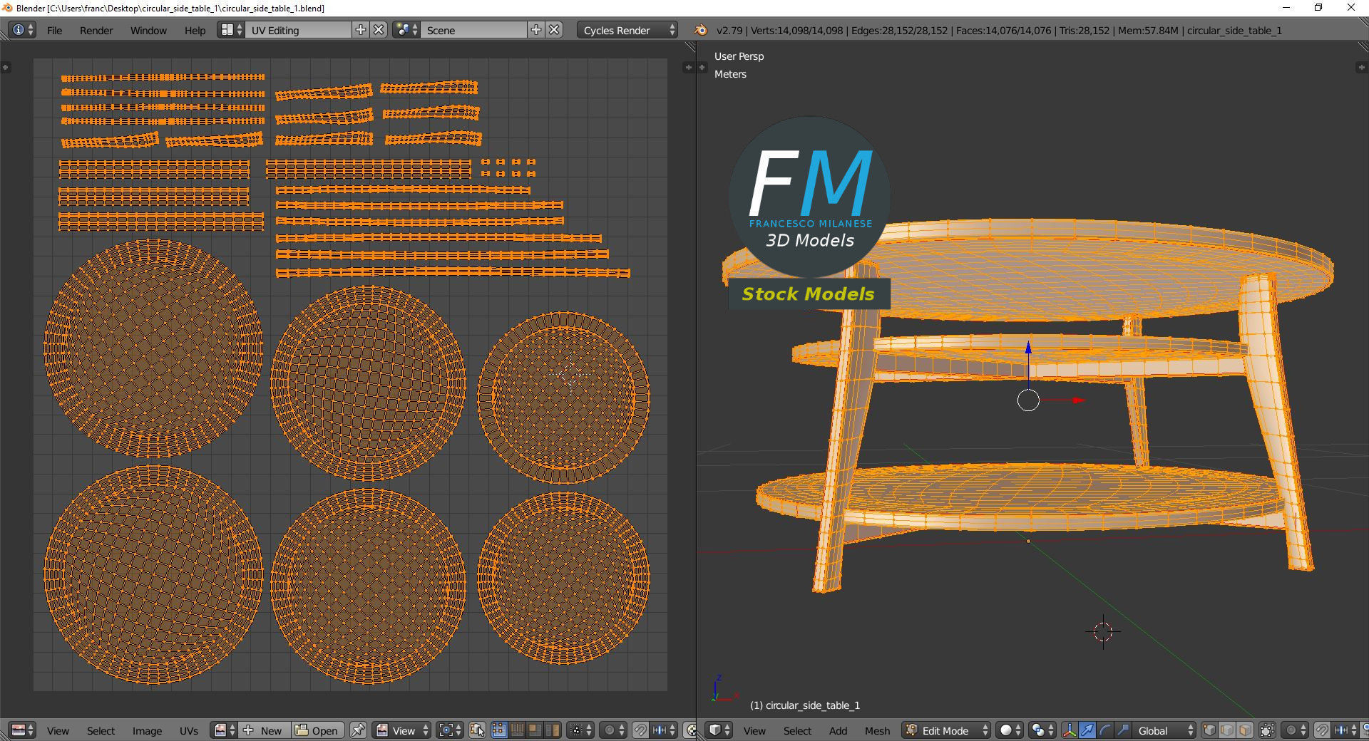 Circular side table 1 3D model_10
