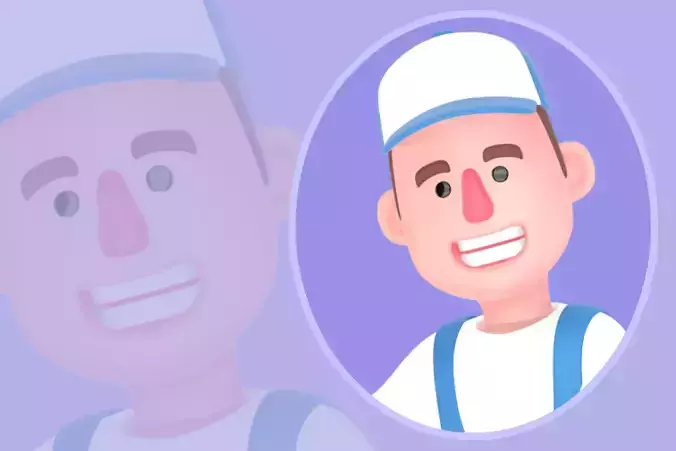 Stylized 3D Male Mechanic Character - Friendly Cartoon Worker