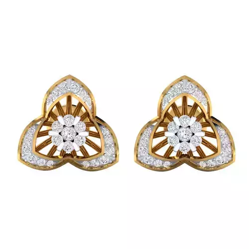 Diamond Studs Earrings Render 3dm STL SLC JCD OBJ FBX Details 