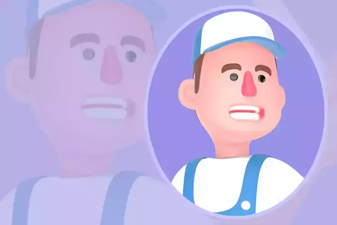 Stylized 3D Male Mechanic Character - Worker with Clipboard