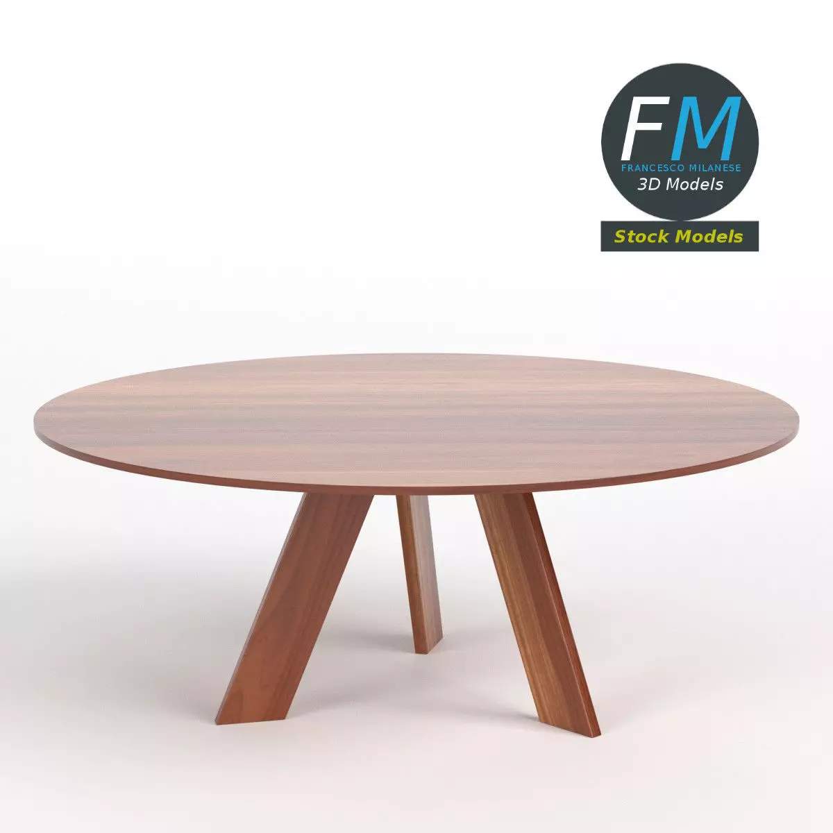 Circular side table 2 3D model_0