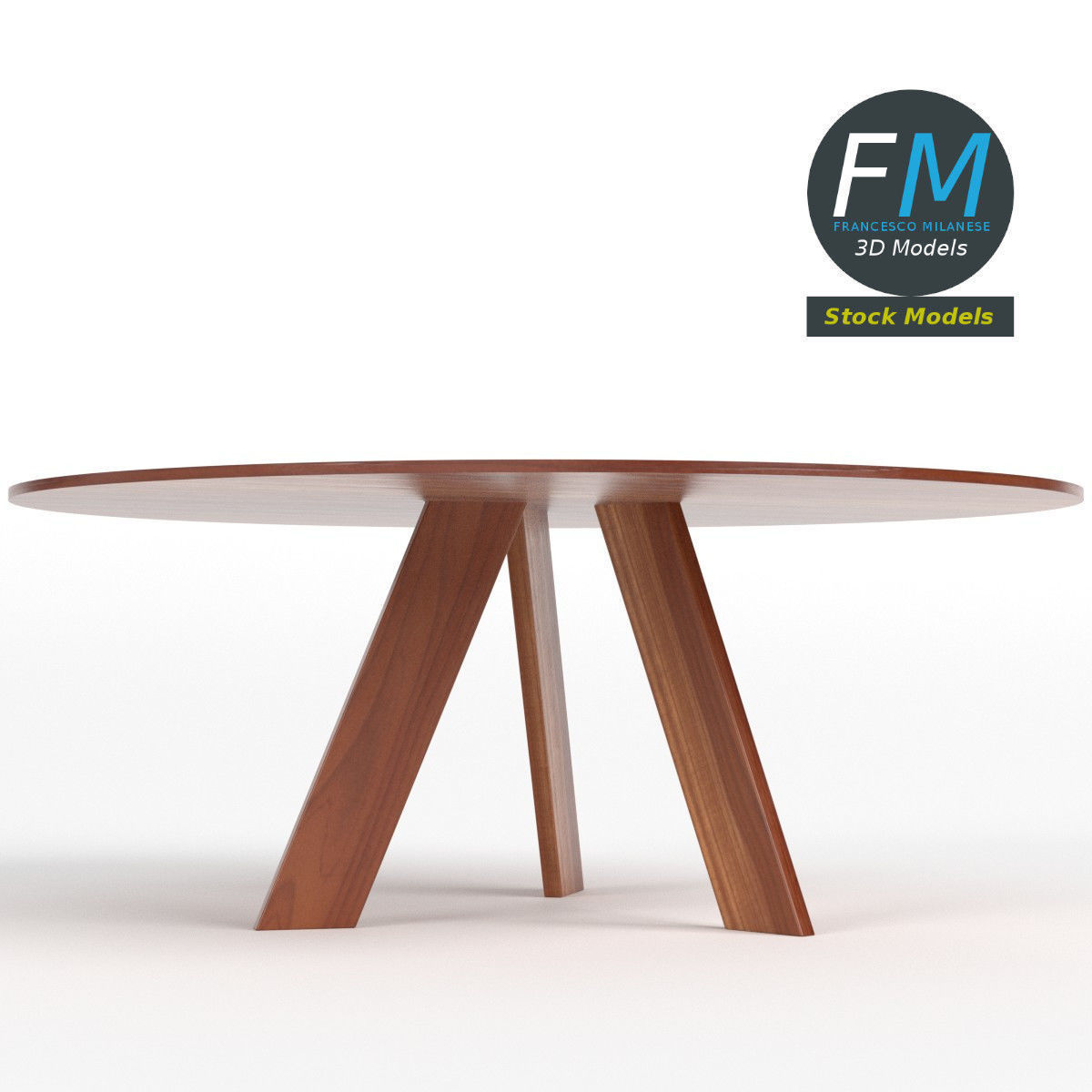 Circular side table 2 3D model_3