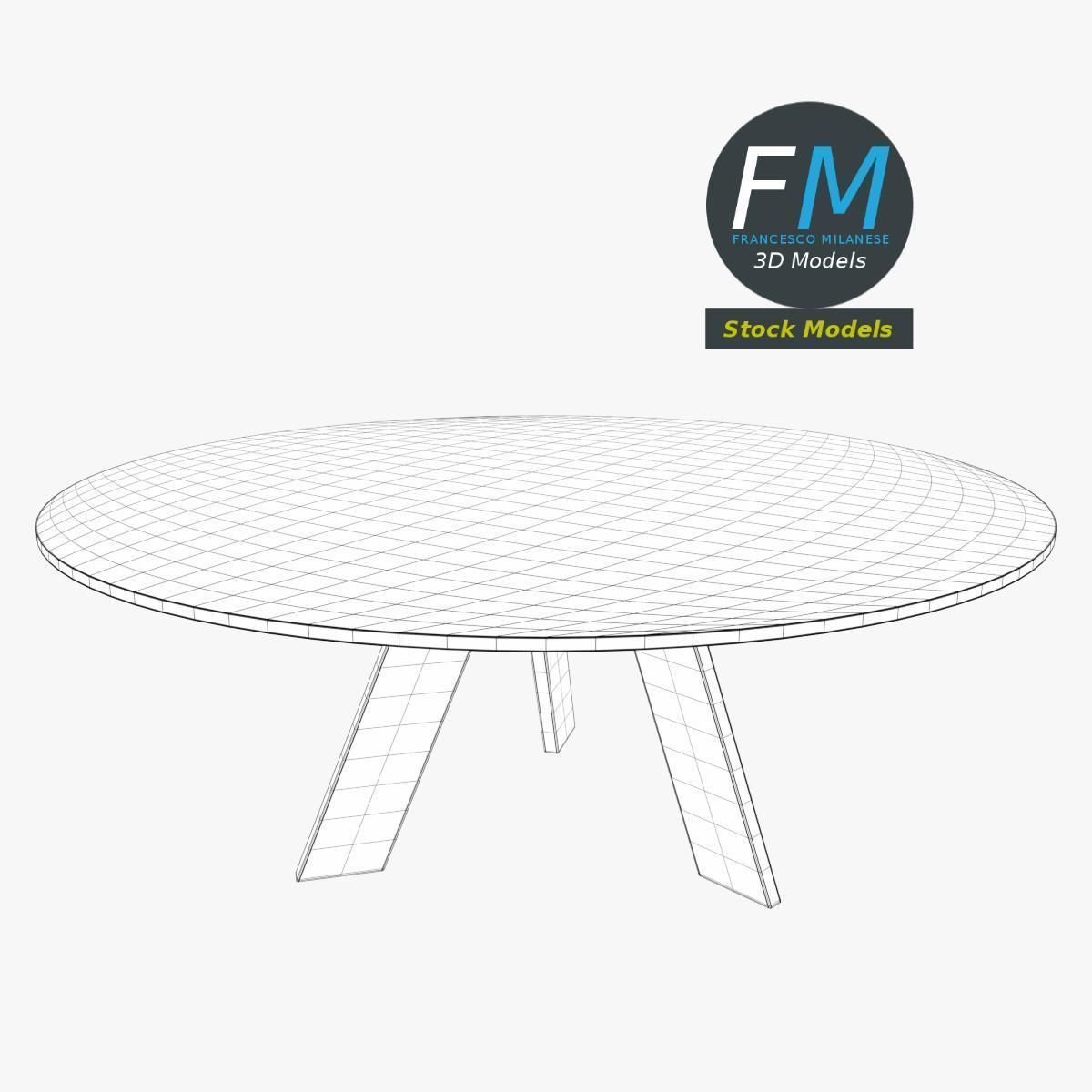 Circular side table 2 3D model_7