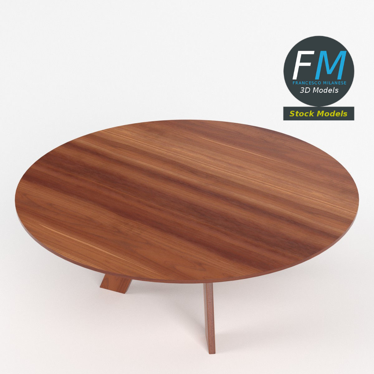 Circular side table 2 3D model_2