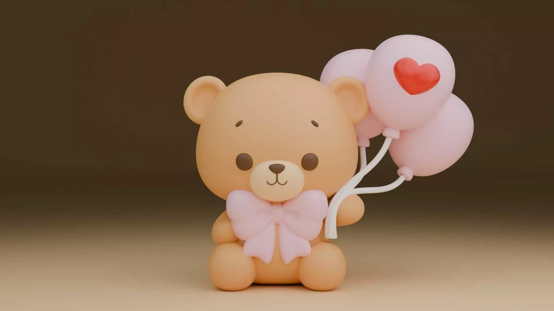 Valentine bear 125 3D print model
