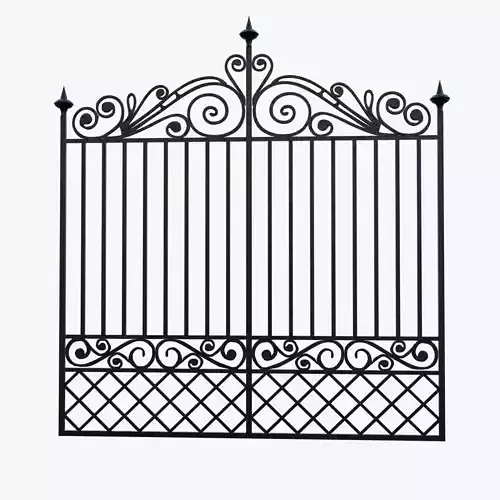 Ornamental Wrought Iron Gate 4K PBR Low Poly Clean Quads