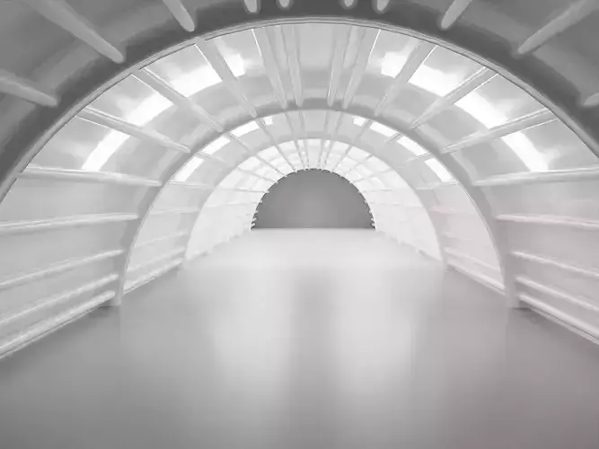 Minimal Sci Fi Arched Tunnel Corridor Environment