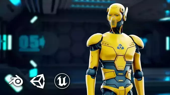 CYBORGTOPIA B-20  Rigged for Unreal Engine - Unity - MIXAMO